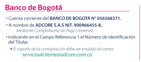 Cuenta Banco de Bogotá Adcore