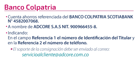 Cuenta Banco de Colpatria Adcore